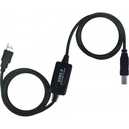 Kabel USB 2.0 repeater a propojovací kabel A/M-B/M 15m