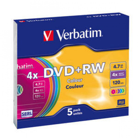 VERBATIM DVD+RW (4x, 4,7GB),slimbox 5ks/pack