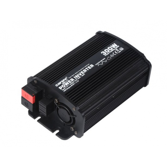 Napěťový měnič Carspa CAR300U-12 12V/230V+USB 300W, modifikovaná sinus