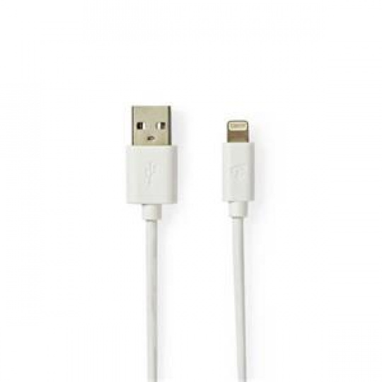 Nedis CCBW39300WT10 - Synchronizační a nabíjecí kabel | Apple Lightning 8-pin Zástrčka - USB A Zástrčka | 1 m | Bílá barva