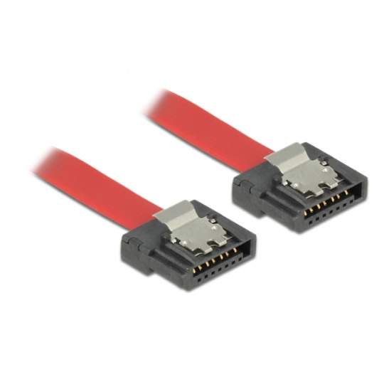 Delock kabel SATA FLEXI 6 Gb/s 30 cm červený kovová spona