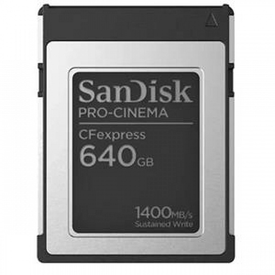 SanDisk PRO-CINEMA CFexpress Type B Card 640GB up to 1700MB/s Read, up to 1500MB/s Write SanDisk PRO-CINEMA CFexpress Type B Card 640GB up to 1700MB/s Read, up to 1500MB/s Write