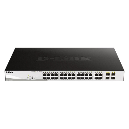 D-Link DGS-1210-28P L2/L3 Smart+ PoE switch, 24x PoE 10/100/1000 Base-T, 4x 1000Base-T /SFP, 193W