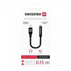 SWISSTEN AUDIO ADAPTÉR TEXTILE LIGHTNING /JACK(samice) 0,15 M ČERNÝ SWISSTEN AUDIO ADAPTÉR TEXTILE LIGHTNING /JACK(samice) 0,15 M ČERNÝ