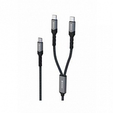 SWISSTEN NABÍJECÍ KABEL 2v1 100W USB-C / 2x USB-C 1,5 M ČERNÝ SWISSTEN NABÍJECÍ KABEL 2v1 100W USB-C / 2x USB-C 1,5 M ČERNÝ