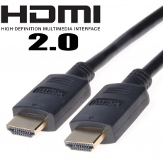 kabel HDMI 2.0 High Speed+Ethernet, 0,5m, zlacené konektory kabel HDMI 2.0 High Speed+Ethernet, 0,5m, zlacené konektory