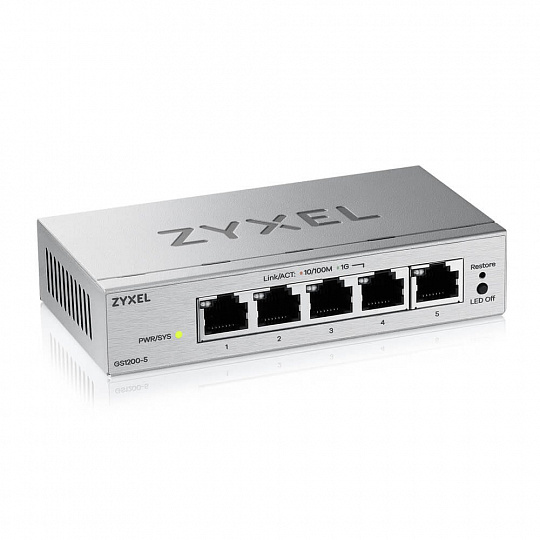 Zyxel GS1200-5 v3, 5 Port Gigabit webmanaged Desktop Switch Zyxel GS1200-5 v3, 5 Port Gigabit webmanaged Desktop Switch