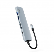 Epico 6v1 hliníkový USB-C 8K hub - modrá Epico 6v1 hliníkový USB-C 8K hub - modrá