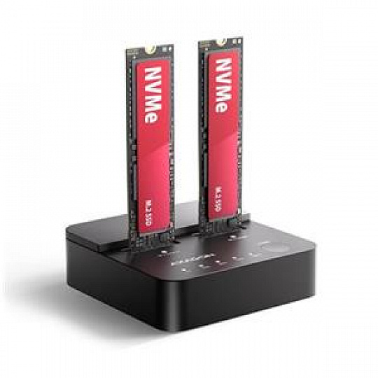 AXAGON ADSA-M2C22L, USB-C 20Gbps dokovací stanice pro 2× M.2 NVMe SSD s funkcí klonování AXAGON ADSA-M2C22L, USB-C 20Gbps dokovací stanice pro 2× M.2 NVMe SSD s funkcí klonování