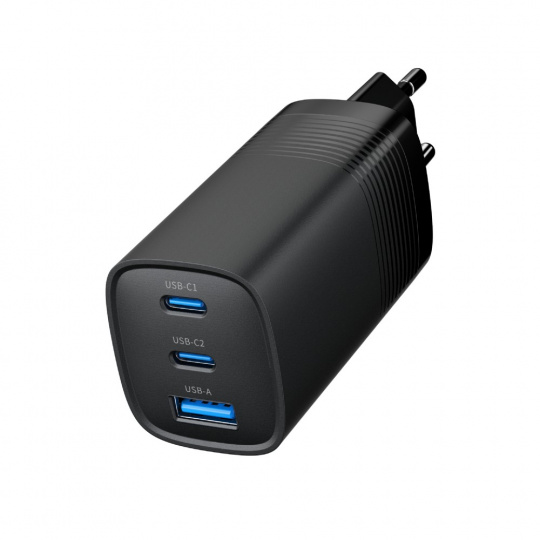 GEMBIRD PD nabíječka 1xUSB-A 2xUSB-C  65W černá