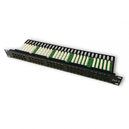 DATACOM Patch panel ISDN 50p.1U Integrovaný  BLACK, 19"