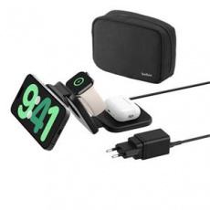 Belkin BOOST CHARGE™ PRO Qi2 3v1 Bezdrátová skládací cestovní podložka pro iPhone/Apple Watch/AirPods, černá Belkin BOOST CHARGE™ PRO Qi2 3v1 Bezdrátová skládací cestovní podložka pro iPhone/Apple Watch/AirPods, černá