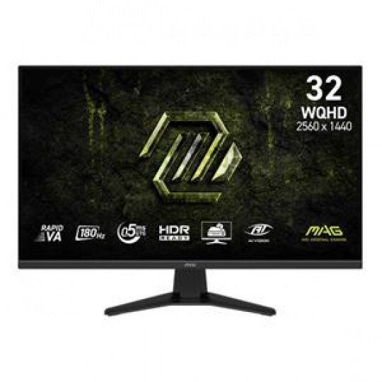 MSI Gaming monitor MAG 325QF E18V 31,5" Rapid VA/2560x1440 (WQHD)/180Hz/0,5ms/2xHDMI/DP/černá