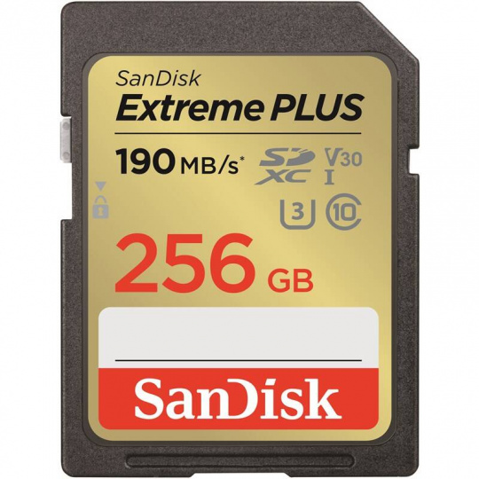 SanDisk Extreme PLUS/SDXC/256GB/190MBps/UHS-I U3 / Class 10