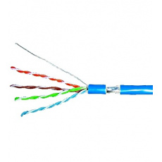 Kabel F/UTP Cat.5e 4x2xAWG24, LS0H plášt modrý, box 305m