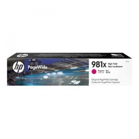 HP 981X Purpurová originální kazeta PageWide s vysokou výtěžností pro HP PageWide Enterprise Color 556 / MFP 586