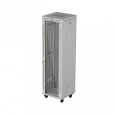 LANBERG Volně stojící skříň 19" 42U/600x600 (v rozloženém stavu) síťované dveře LCD černá (RAL9004)