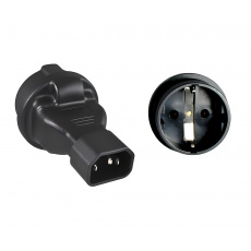 PremiumCord Adaptér IEC C14 M - SCHUKO CEE 7/3 F