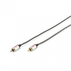 Ednet Audio propojovací kabel, 1x RCA samec/samec, 2,5 m, mono, stíněný, bavlna, zlato, stříbrný/černý Ednet Audio propojovací kabel, 1x RCA samec/samec, 2,5 m, mono, stíněný, bavlna, zlato, stříbrný/černý