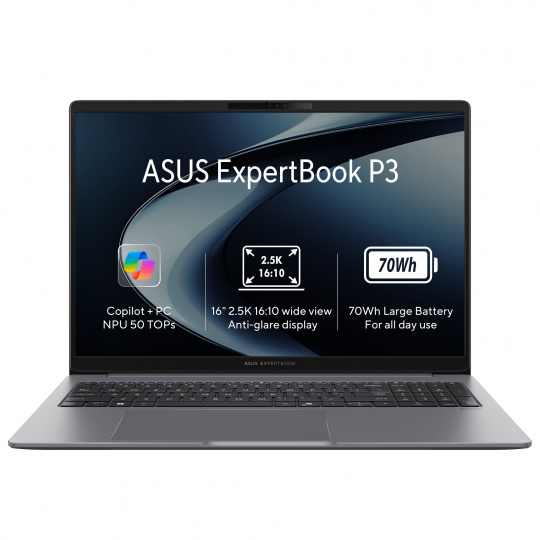ASUS ExpertBook P3/PM3606CKA-PLR732X/AI7-350/16"/2560x1600/32GB/1TB/AMD int/W11P/Gray/3R On-Site