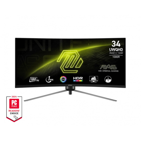 MSI/MAG 345CQR/34"/VA/wQHD/180Hz/1ms/Black/2R