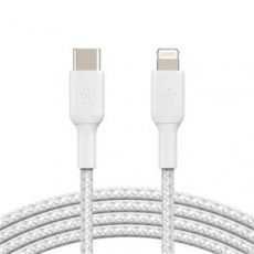 Belkin USB-C kabel s lightning konektorem, 1m, bílý - odolný