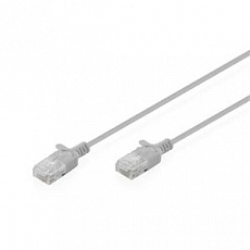 Digitus CAT 6 U-UTP slim patch cord, 1 m, šedý Digitus CAT 6 U-UTP slim patch cord, 1 m, šedý