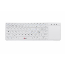 C-TECH Bezdrátová klávesnice s touchpadem WLTK-01 bílá, USB