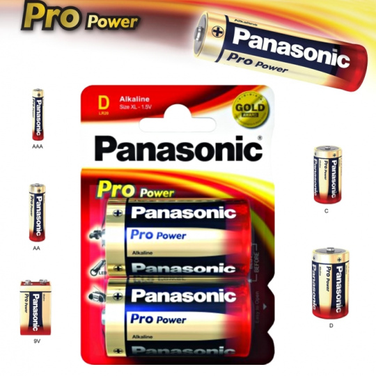 Panasonic LR20, D, velké mono, Pro Power, 2ks, alkalická baterie