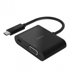 Belkin USB-C adaptér na VGA + 60W napájení, černá Belkin USB-C adaptér na VGA + 60W napájení, černá