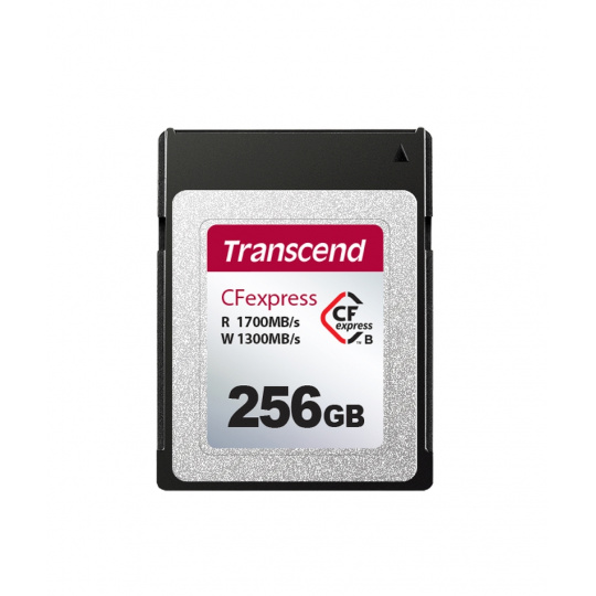 Transcend 256GB CFexpress 820 NVMe PCIe Gen3 x2 (Type B) paměťová karta, 1700MB/s R, 1300MB/s W