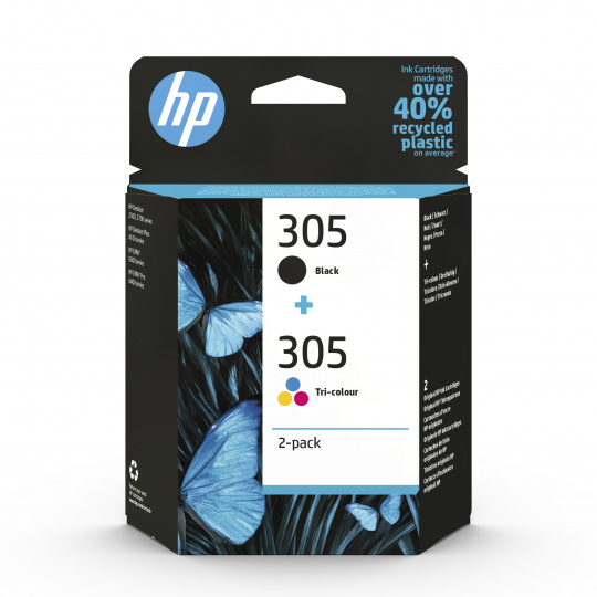 HP 305 2-Pack Tri-color/Black Original Ink Cartridge