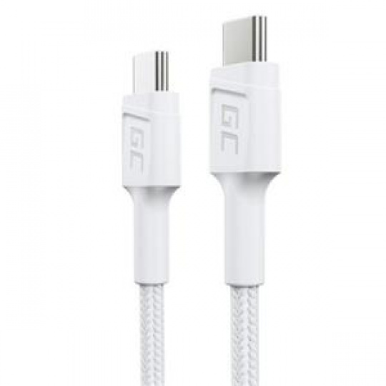 Green Cell PowerStream Cable White USB-C Type C 30cm with fast charging Power Delivery 60W, Ultra Charge, Quick Charge 3
