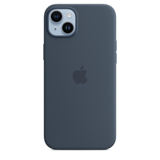 iPhone 14+ Silicone Case with MS - Storm Blue