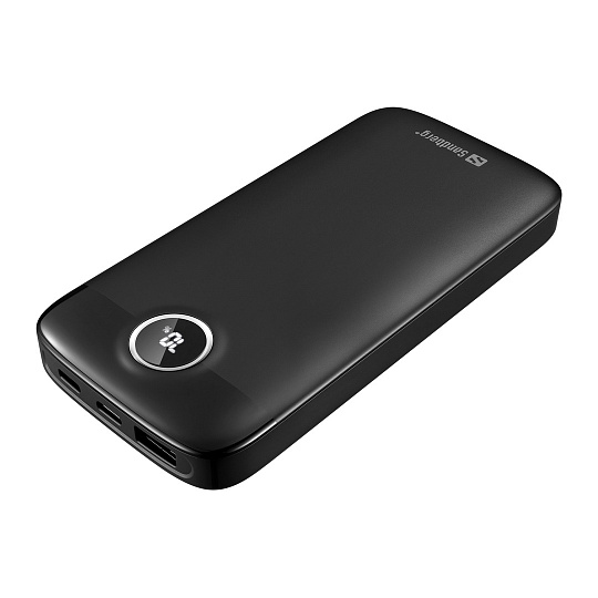 Sandberg SemiSolidState Powerbank 10000 mAh PD20W, kompaktní powerbanka, černá Sandberg SemiSolidState Powerbank 10000 mAh PD20W, kompaktní powerbanka, černá