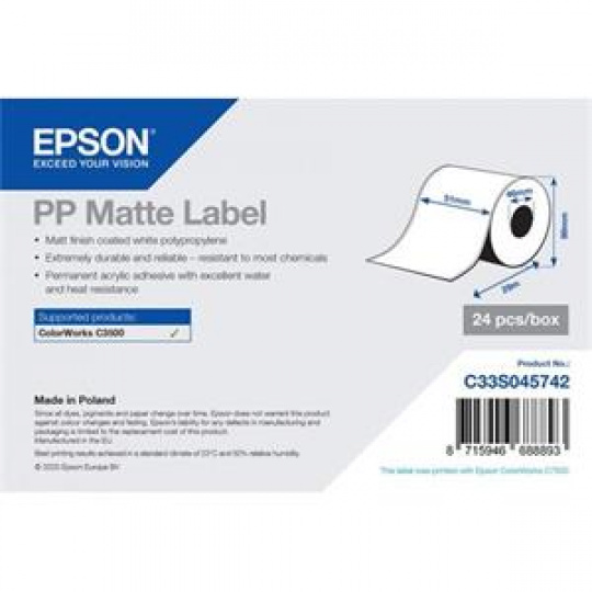 EPSON PP Matte Label - Continuous Roll: 51mm x 29m