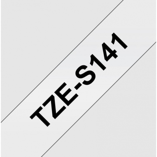 TZE-S141, průsvitná / černá, 18mm