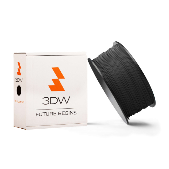3DW - PLA filament 1,75mm černá, 0,5kg, tisk 190-210°C