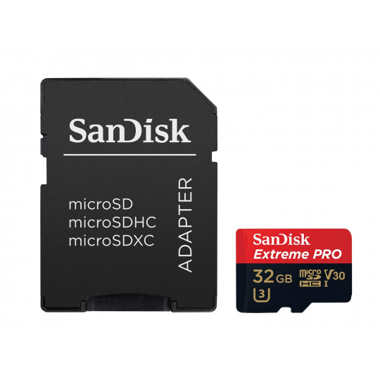 SanDisk Extreme PRO/micro SDHC/32GB/100MBps/UHS-I U3 / Class 10/+ Adaptér