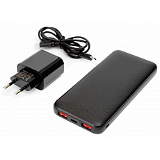 Platinet SET 3v1 Powerbanka 10000 mAh + Nabíječka 20W Power Delivery, kabel USB-C 1m, černá