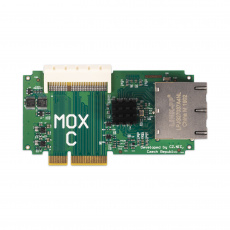 Turris MOX C, modul routeru Turris MOX, 4× LAN port 10/100/1000 Mbps (RJ-45), 1× 64 pin konektor pro připojení dalších modulů Turris MOX C, modul routeru Turris MOX, 4× LAN port 10/100/1000 Mbps (RJ-45), 1× 64 pin konektor pro připojení dalších modulů