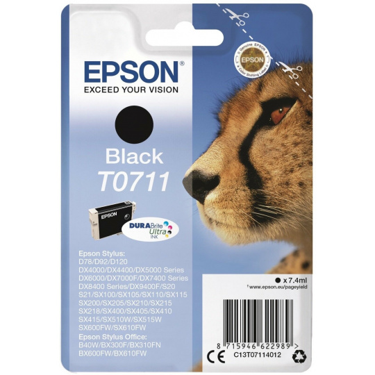 Epson Singlepack Black T0711 DURABrite Ultra Ink