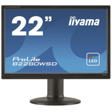 22"LCD iiyama B2280WSD-B1 - 5ms, 250cd/m2, 16:10, 1000:1, VGA, DVI, repro, pivot, výšk.nastav.,černý 22"LCD iiyama B2280WSD-B1 - 5ms, 250cd/m2, 16:10, 1000:1, VGA, DVI, repro, pivot, výšk.nastav.,černý