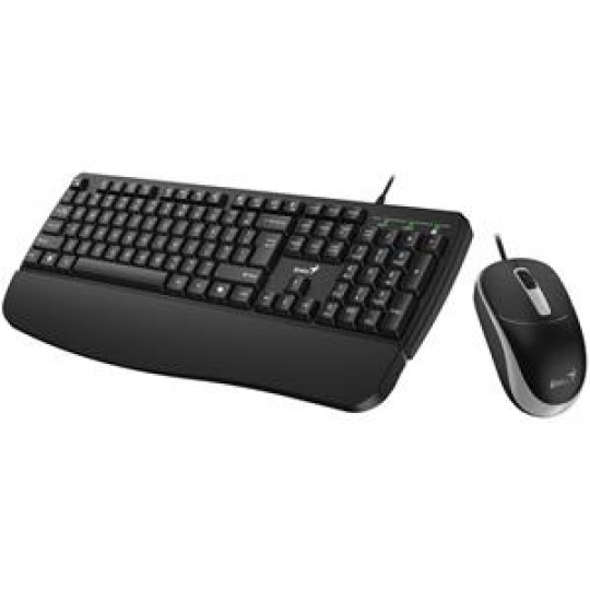 Genius KM-123 Set klávesnice a myši, drátový, CZ+SK layout, opěrka dlaně, 1200 DPI, Copilot, USB, černý Genius KM-123 Set klávesnice a myši, drátový, CZ+SK layout, opěrka dlaně, 1200 DPI, Copilot, USB, černý