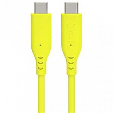 PremiumCord Silikonový kabel s konektory USB-C 60W 480Mbps žlutý extra měkký 1,5m