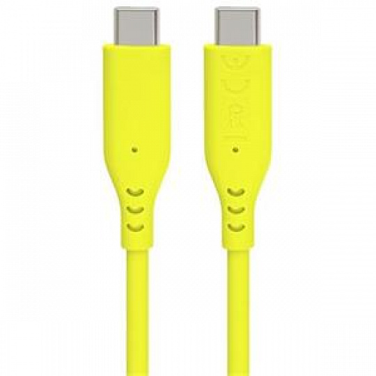 PremiumCord Silikonový kabel s konektory USB-C 60W 480Mbps žlutý extra měkký 1,5m PremiumCord Silikonový kabel s konektory USB-C 60W 480Mbps žlutý extra měkký 1,5m