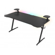 Genesis Holm 510 RGB - herní stůl s RGB podsvícením, 160x75cm, 3xUSB 3.0, bezdrátová nabíječka
