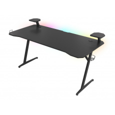 Genesis Holm 510 RGB - herní stůl s RGB podsvícením, 160x75cm, 3xUSB 3.0, bezdrátová nabíječka