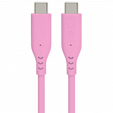 PremiumCord silikonový USB-C 60W, růžový, 1.5m