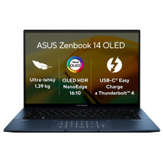 ASUS Zenbook 14 OLED/UX3402VA/i7-13700H/14"/2880x1800/16GB/1TB SSD/Iris Xe/W11H/Blue/2R